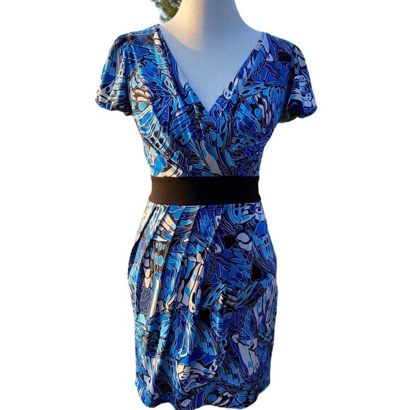 Laundry by Design Dresses & Skirts - LAUNDRY By Design Abyss Dress Size 2 Faux Wrap Puff Sleeve Multicolor NWT